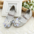 latest design shining Sequins wedding children girls shoes with gold and silver